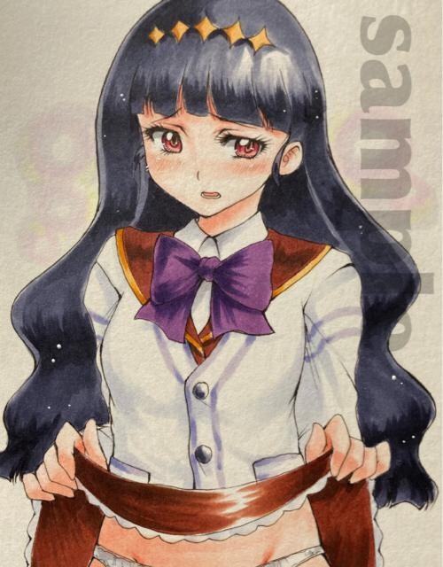 自作イラスト プリキュア 菓彩あまね パンちら はがき 新品 中古のオークション モバオク
