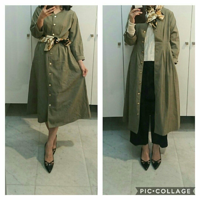 値下げclacier ロングワンピース コート スカーフおまけ 女性ファッション 新品 中古のオークション モバオク No