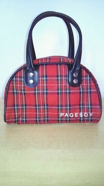 ページボーイ Pageboy 赤チェックミニバッグ