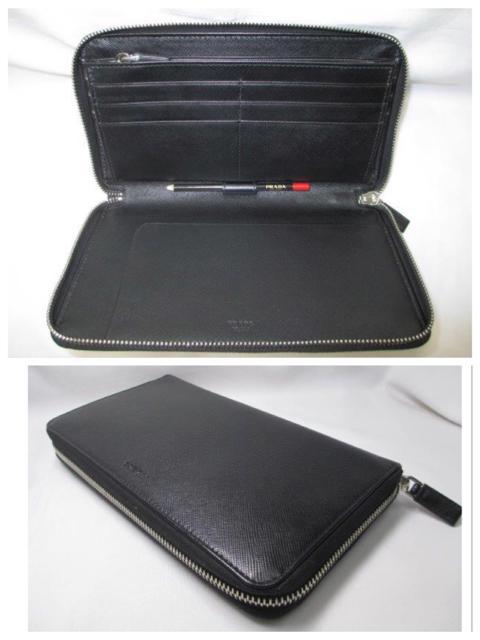 超美品 プラダ ラウンドファスナー 長財布 トラベルケース 黒 | プラダ ...