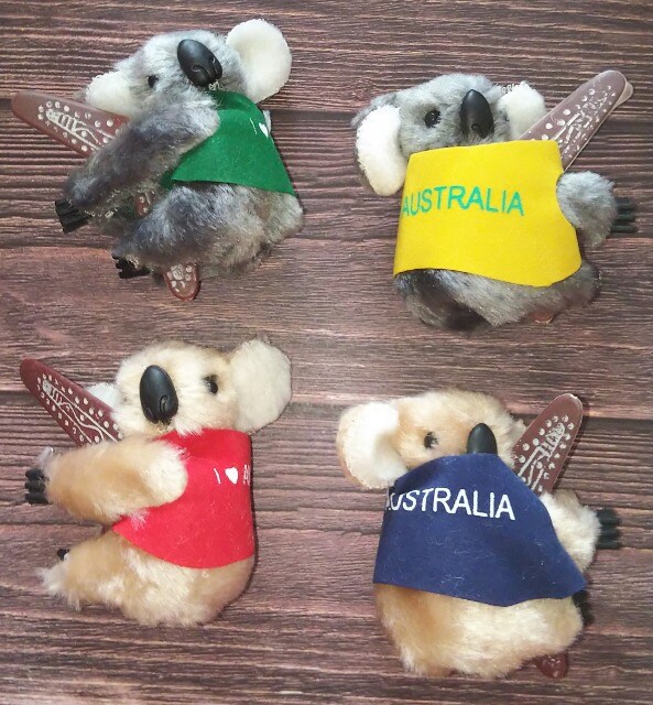 Australiaアイラブオーストラリアブーメランコアラぬいぐるみマスコットメモスタンド4個セット おもちゃ 新品 中古のオークション モバオク