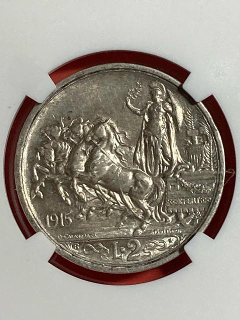 【2025】三越のお歳暮・冬ギフト 1915年 イタリア AU55 NGC 2リラ銀貨 コレクション