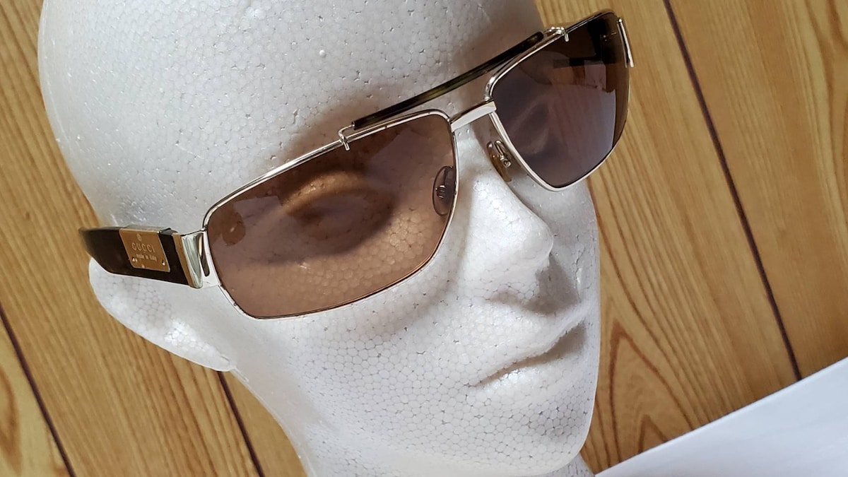 正規レア グッチ プレートバックル メタルティアドロップサングラス 茶 正規レア グッチ プレートバックル メタルティアドロップサングラス 茶