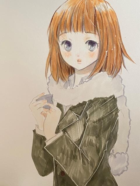 自作イラスト オリジナル マフラーの女の子 アニメ コミック キャラクター 新品 中古のオークション モバオク