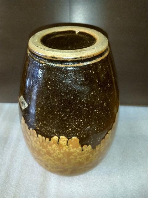 小砂焼 花瓶 花瓶 小砂焼 こいさごやき 金結晶 藤田製陶所