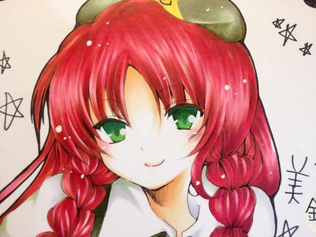 自作イラスト 東方project 紅美鈴 色紙 新品 中古のオークション モバオク
