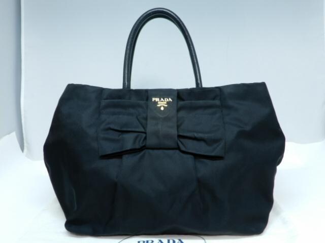 正規品 鑑定済み プラダ PRADA テスート ハンドバッグ ブラック バッグ