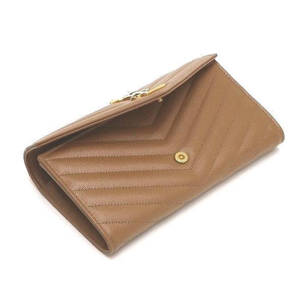 ◇ 本物 新品同様 ◇ サンローラン YSL 長財布 レザー ダークベージュ ...
