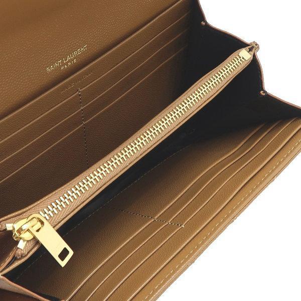 ◇ 本物 新品同様 ◇ サンローラン YSL 長財布 レザー ダークベージュ ...