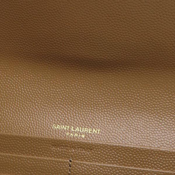 ◇ 本物 新品同様 ◇ サンローラン YSL 長財布 レザー ダークベージュ ...