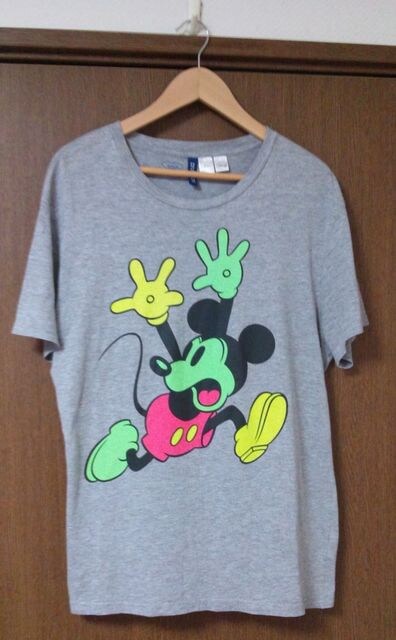 H M ディズニー コラボミッキーマウスプリントtシャツlユーズド 新品 中古のオークション モバオク