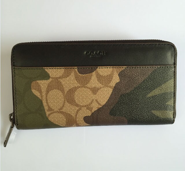 Coach 財布 新品コーチ F871 迷彩 長財布 メンズスサイフ 新品 中古のオークション モバオク