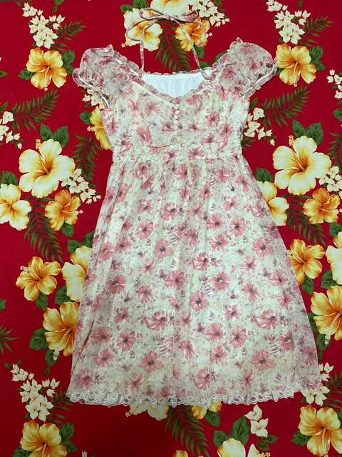 レストローズ 可愛いピンクガーベラワンピース レストローズ L Est Rose 新品 中古のオークション モバオク No