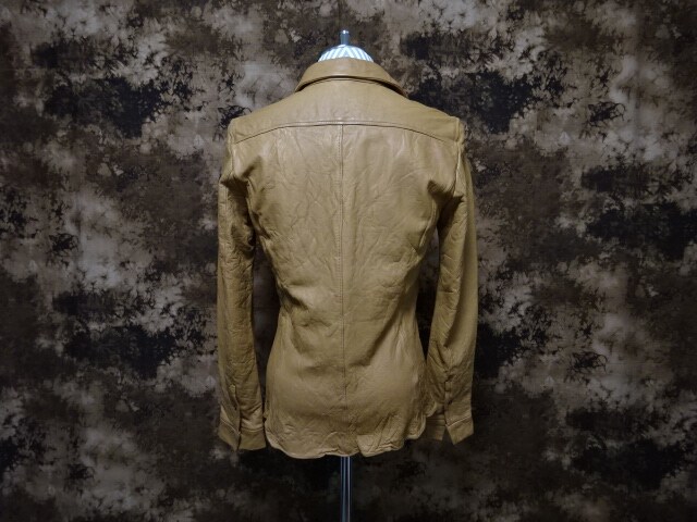 定価162800)ジュンハシモト・皺加工レザーボトムシャツJKT | ジュン 春夏秋冬の最新作商品 (定価162800)ジュンハシモト・皺加工レザーボトムシャツJKT レザージャケット
