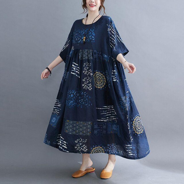 大きいサイズ民族風ワンピース森女風女性出勤適用 女性ファッション 新品 中古のオークション モバオク No