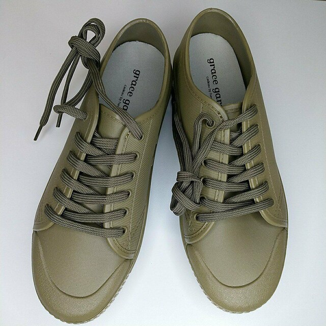 新品 レインシューズ レインブーツ グレースガーデン Grace Garden Sサイズ スニーカー レインスニーカー カーキ 女性ファッション 新品 中古のオークション モバオク