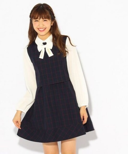 ピンクラテ リボン付き袖切り替えワンピ 女性ファッション 新品 中古のオークション モバオク
