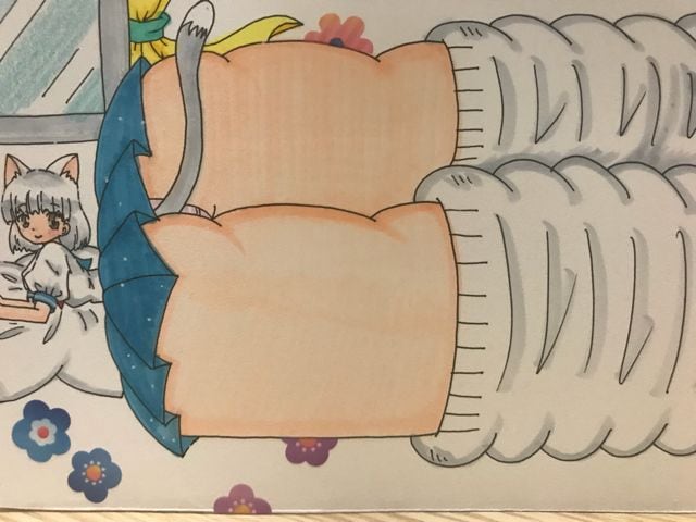 自作イラスト 猫耳セーラー服 窓際寝そべり 新品 中古のオークション モバオク