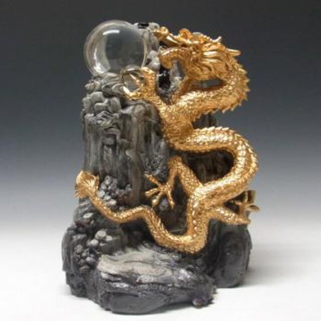 大理石調 風水龍 金龍上山 大 33cm 昇り龍 置物 インテリア ライフ 新品 中古のオークション モバオク No