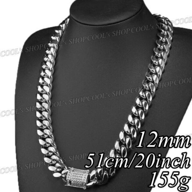 12mm 51cm 155g 喜平 ネックレス シルバー 316l ジルコニア 男性アクセサリー 時計 新品 中古のオークション モバオク No
