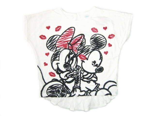 Disney ディズニー ミッキー ミニーlove手書き風tシャツ ホワイト 95 新品 新品 中古のオークション モバオク