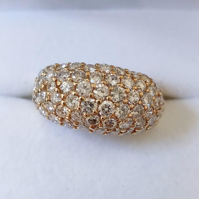 ダイヤモンド パヴェ リング K18YG 2.87ct 9.1g | 女性アクセサリー