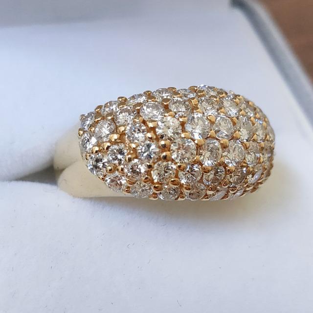ダイヤモンド パヴェ リング K18YG 2.87ct 9.1g | 女性アクセサリー