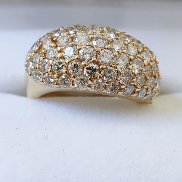 ダイヤモンド パヴェ リング K18YG 2.87ct 9.1g | 女性アクセサリー