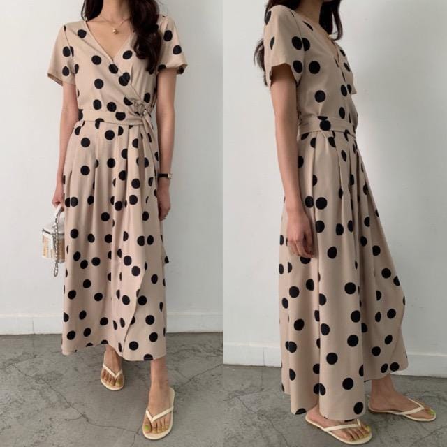 Birthday Bash ドットプリントカシュクールワンピース 女性ファッション 新品 中古のオークション モバオク No