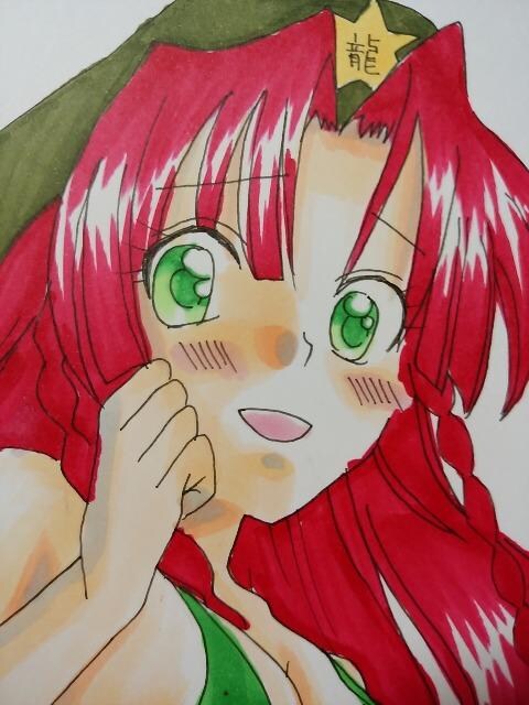 自作イラスト 東方project 紅美鈴 女の子 水着 新品 中古のオークション モバオク