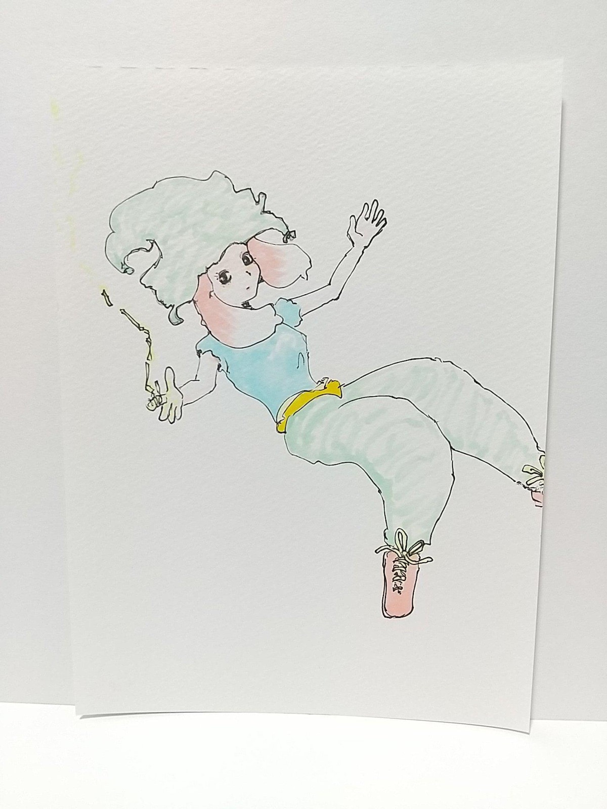 オリジナルイラスト 真っ黒 女の子 手描きイラスト