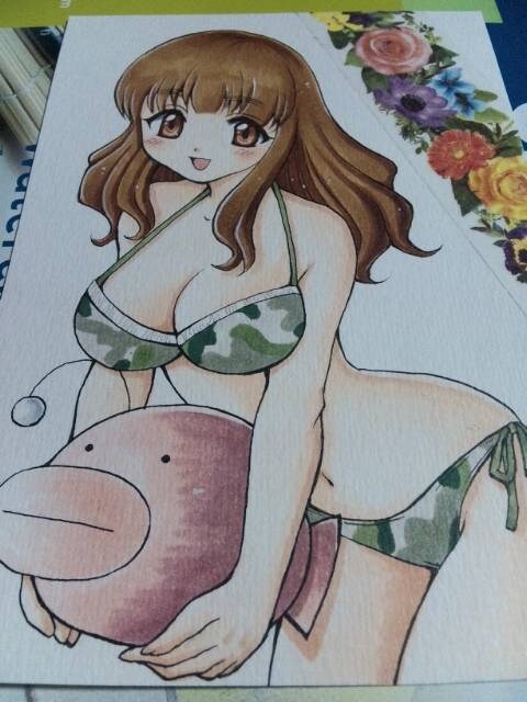 自作イラスト ガルパン 武部沙織 水着 迷彩柄 ハガキサイズ 新品 中古のオークション モバオク 自作イラスト ガルパン 武部沙織 水着 迷彩柄 ハガキサイズ 新品 中古のオークション モバオク