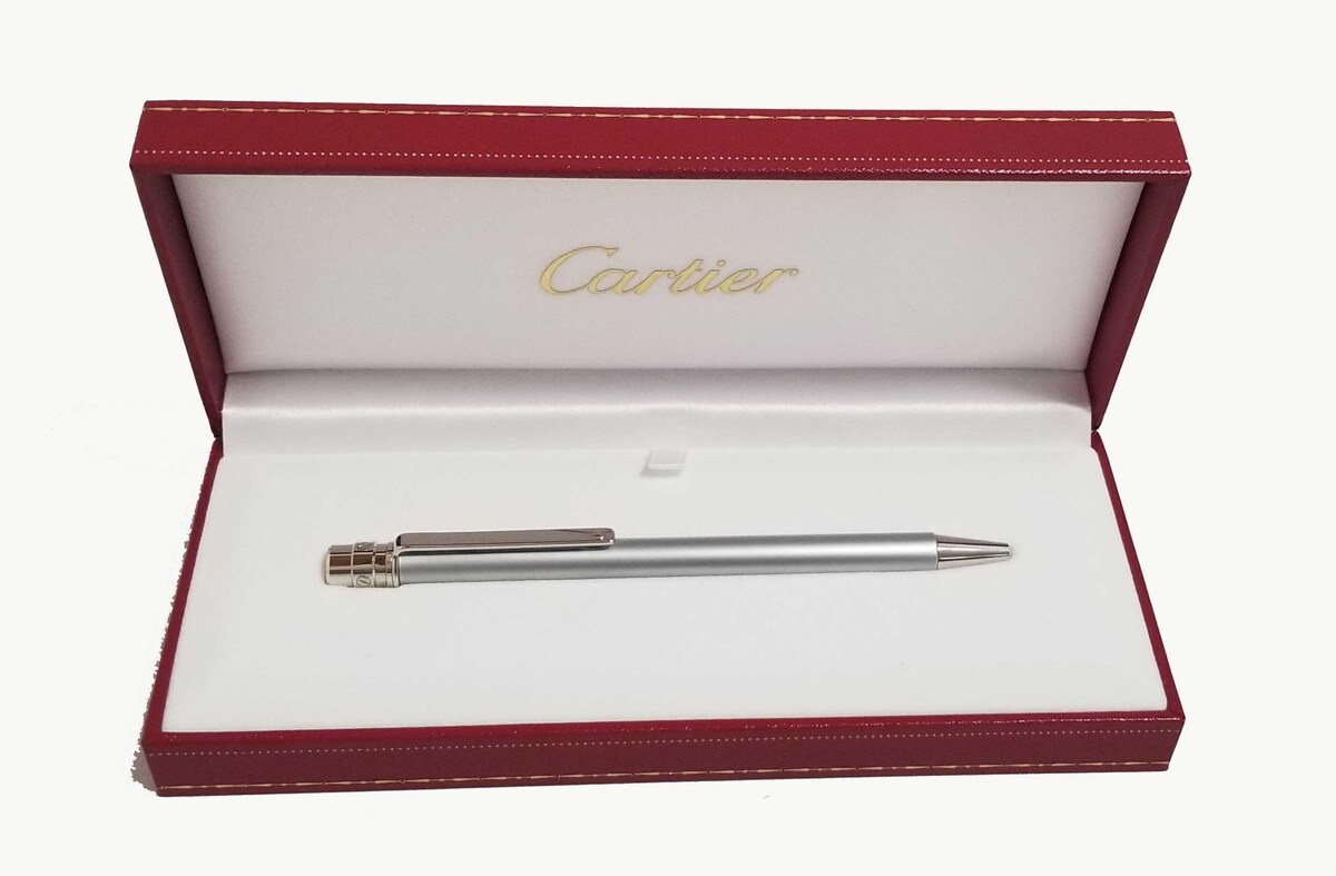 高質で安価 新品未使用 cartier サントスドゥカルティエ ボールペン おすすめ品 カルティエ OP000133 シルバー ボールペン CARTIER 筆記具