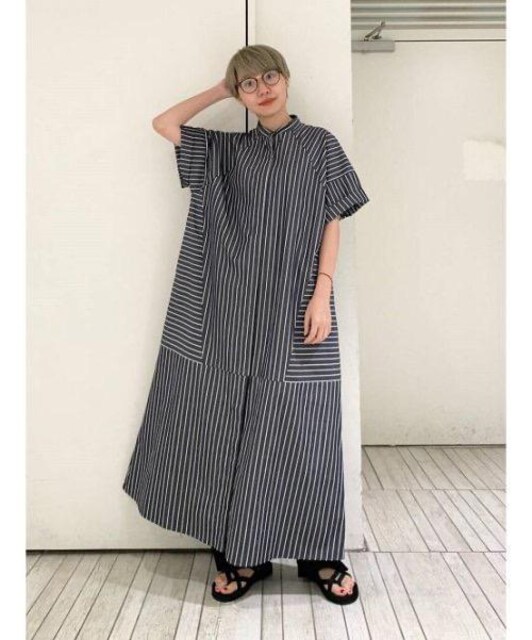 Kbf マルチパターンストライプシャツワンピース ケービーエフ Kbf 新品 中古のオークション モバオク No