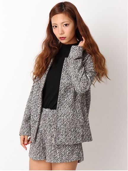 即完売☆LIPSERVICE リップサービス☆ツイードセットアップ ミックス/M 激安買蔵 タグ付き 完売セットアップ ツイード ベスト/ジレ