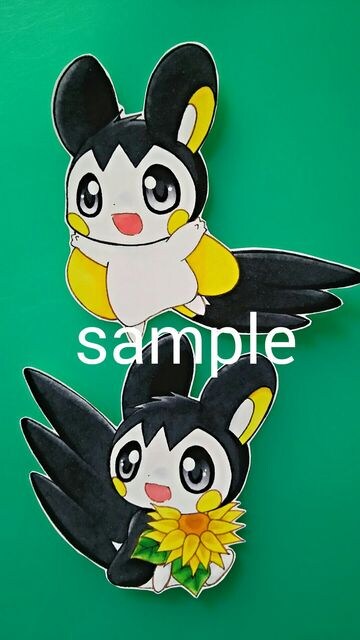 自作イラスト ポケモン エモンガ シール 新品 中古のオークション モバオク