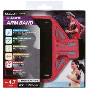 ☆ELECOM スマートフォン用 スポーツアームバンド ピンク | 家電