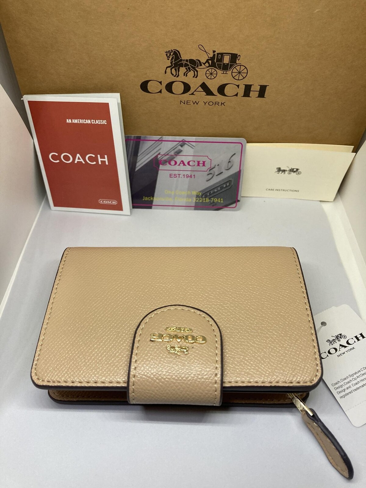 COACHコーチC6390二つ折り財布クロスグレインミディアム