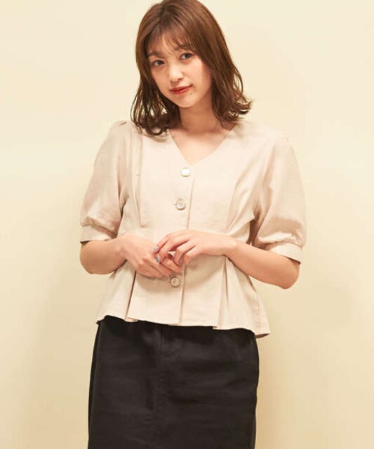新品 Retrogirl レトロガール デザイン釦パフ袖ブラウス レトロガール Retro Girl 新品 中古のオークション モバオク No