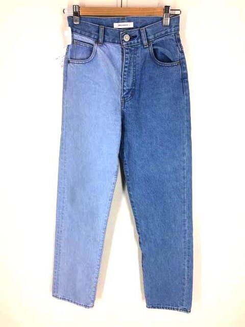 MOUSSY(マウジー)HW COLOR BLOCK JEANE TAPEREDデニムパンツ