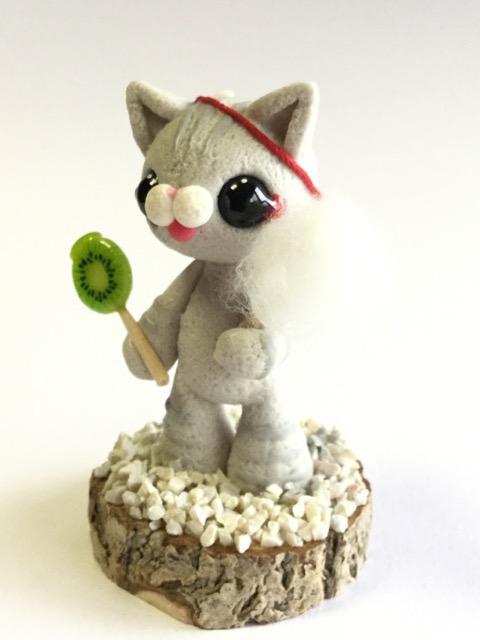 夏祭りを楽しむグレートラ猫c*狐のお面・キウイ飴・綿飴  新品・中古 