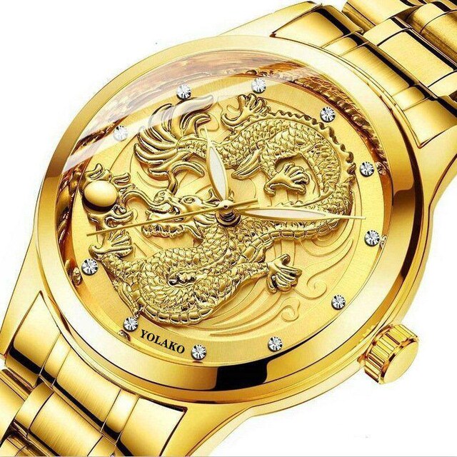 ドラゴンゴールド メンズ腕時計 秋コーデ 金色 金運アップ 男性アクセサリー 時計 新品 中古のオークション モバオク No ドラゴンゴールド メンズ腕時計 秋コーデ 金色 金運アップ 男性アクセサリー 時計 新品 中古のオークション モバオク No