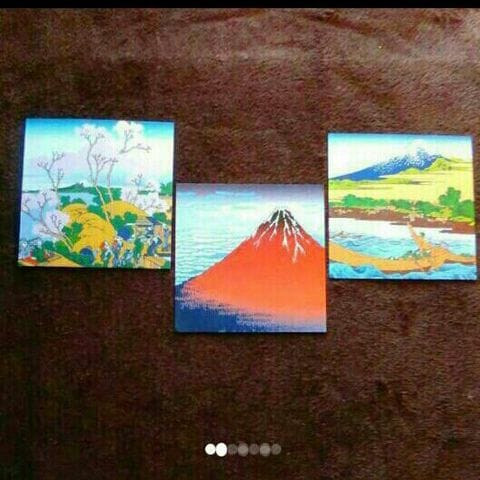 浮かぶ島」安達雅一富士山絵画日本画染色 工芸 作家