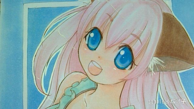 猫耳水着の女の子 ロリ 自作イラスト 新品 中古のオークション モバオク