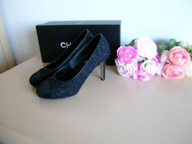 ☆正規品☆CHANEL☆ツイードパンプス☆#35C☆黒紺 | シャネル