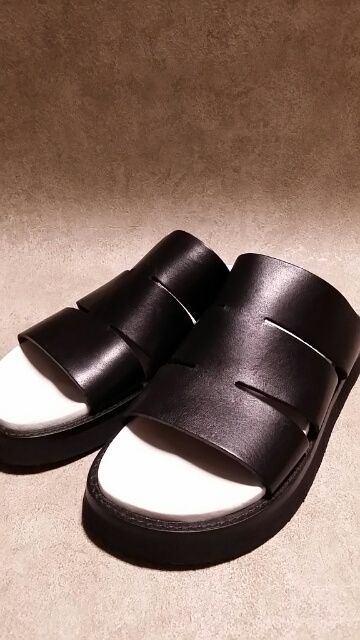 JULIUS カッティングレザーサンダル サイズ1 BLACK(黒)