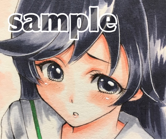 自作イラスト ガルパン 五十鈴華 制服 ちらり はがき 新品 中古のオークション モバオク