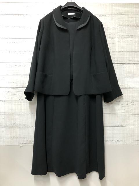新品☆6L喪服礼服ブラックフォーマル長め丈ワンピースのアンサンブル ...