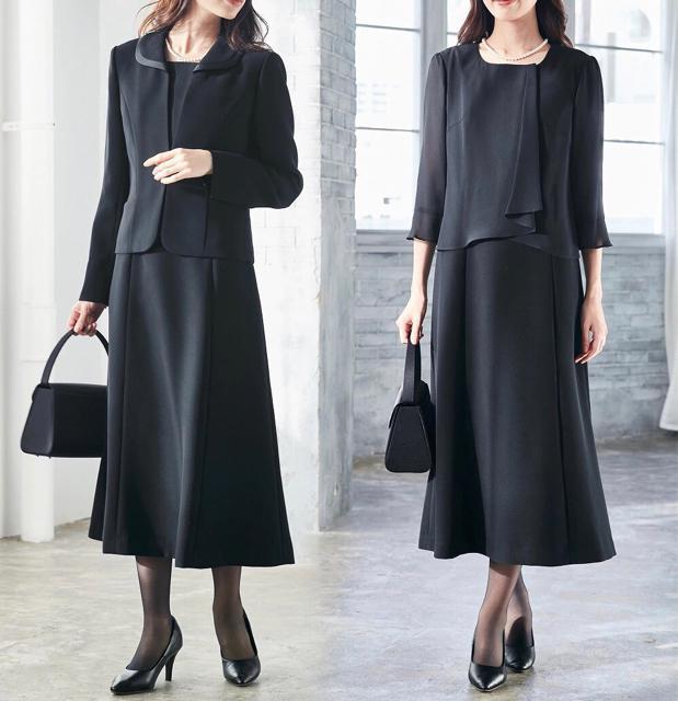 新品☆6L喪服礼服ブラックフォーマル長め丈ワンピースのアンサンブル ...