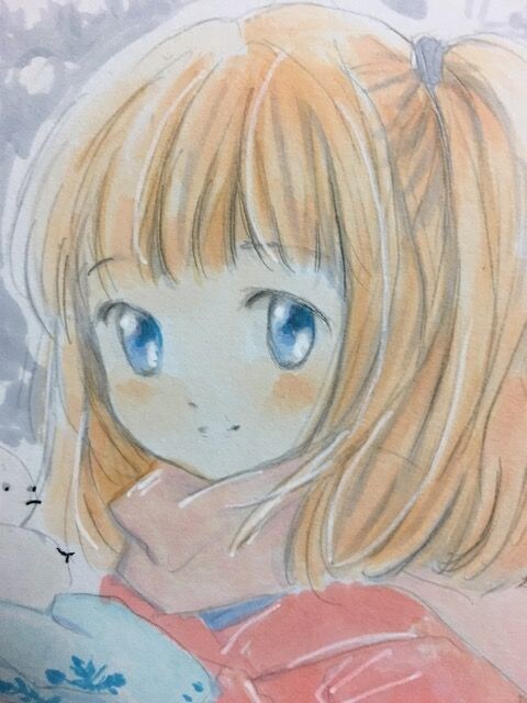 自作イラスト オリジナル マフラーの女の子 新品 中古のオークション モバオク